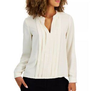 Pintuck Crepe Blouse Top Size Small